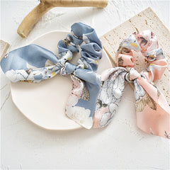 Boho Print Hair Scarf Scrunchies Chiffon Hair Ties Elastic Pack