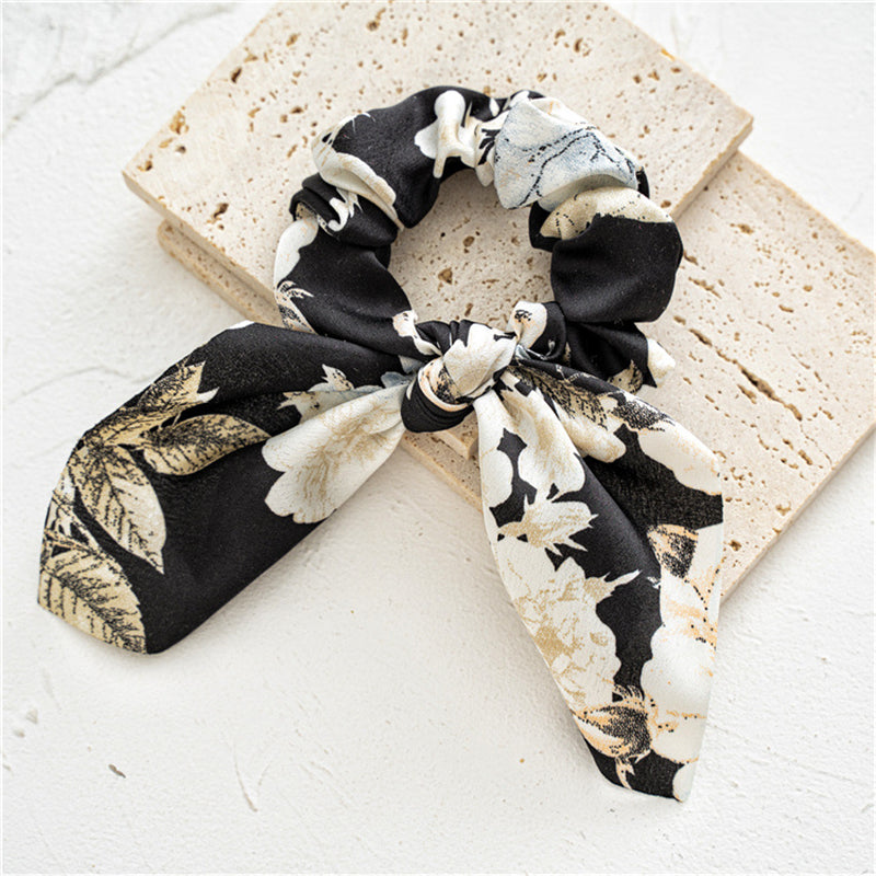 Boho Print Hair Scarf Scrunchies Chiffon Hair Ties Elastic Pack