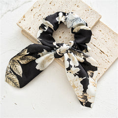 Boho Print Hair Scarf Scrunchies Chiffon Hair Ties Elastic Pack
