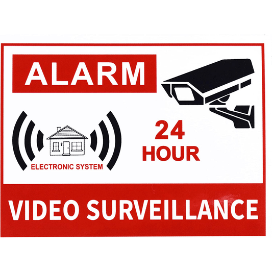 10pcs Video Surveillance Sign 24-Hour Surveillance Vinyl Decal Sticker
