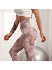 High Waist Tie Dye Yoga Leggings Stretchy Fitness Pants