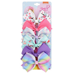 Bow Hair Clip Set 5 Inch 6pcs