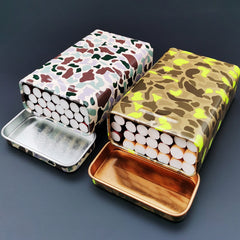 Metal Cigarette Box with 20 Incense Sticks, Integrated Portable Holder