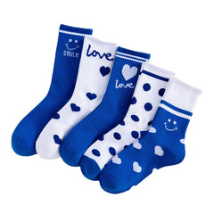 5 Pairs Soft Cotton Mid Tube Socks Pack Women's Stockings