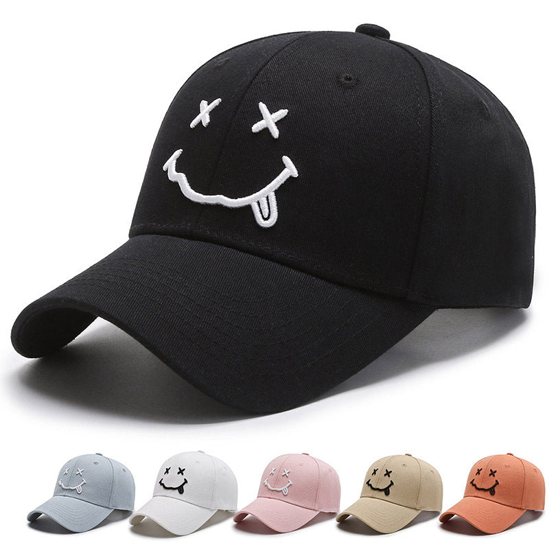 Smile Face Sunshade Baseball Cap Solid Sports Hat Adjustable Dad Hats