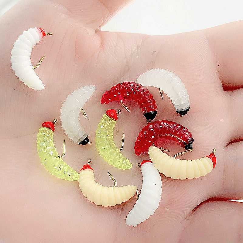 Maggot Fly Fishing Bait Wet Trout Worm Lures for Trout Perch