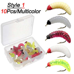 Maggot Fly Fishing Bait Wet Trout Worm Lures for Trout Perch