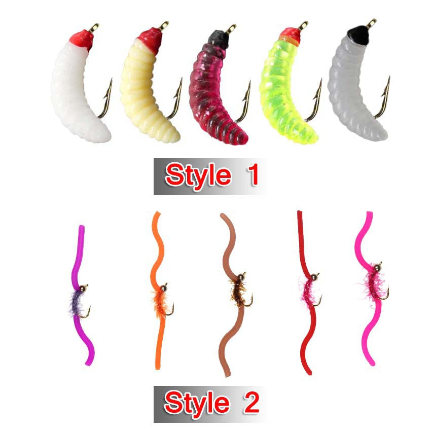 Maggot Fly Fishing Bait Wet Trout Worm Lures for Trout Perch