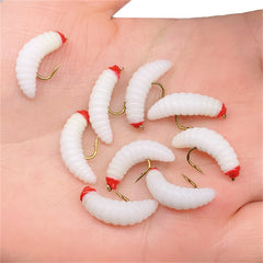 Maggot Fly Fishing Bait Wet Trout Worm Lures for Trout Perch