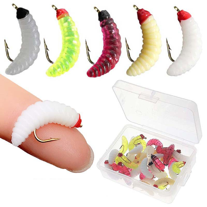 Maggot Fly Fishing Bait Wet Trout Worm Lures for Trout Perch