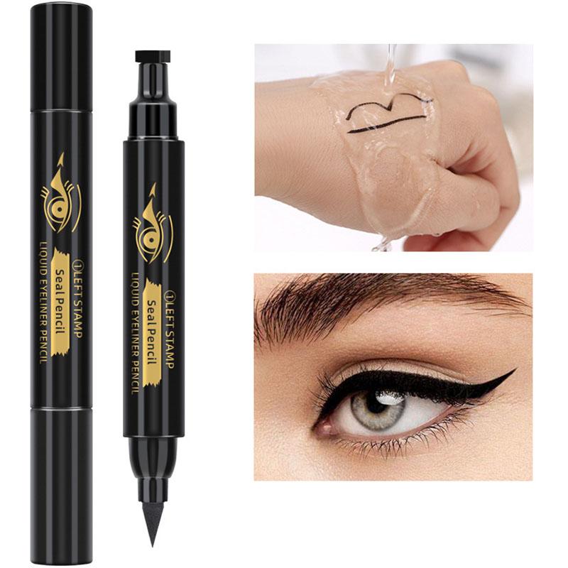 Waterproof Double Headed Eyeliner Pen for Left and Right Wings