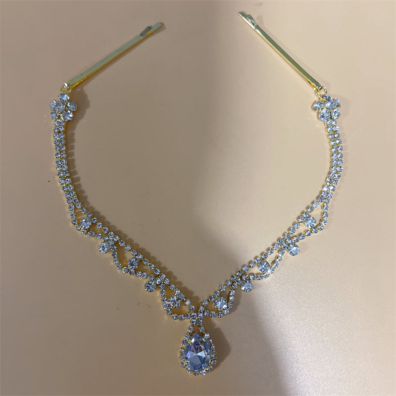 Vintage Rhinestone Bridal Headband Chain for Wedding