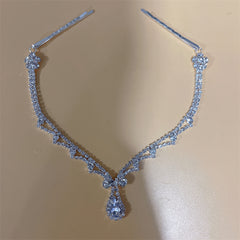 Vintage Rhinestone Bridal Headband Chain for Wedding