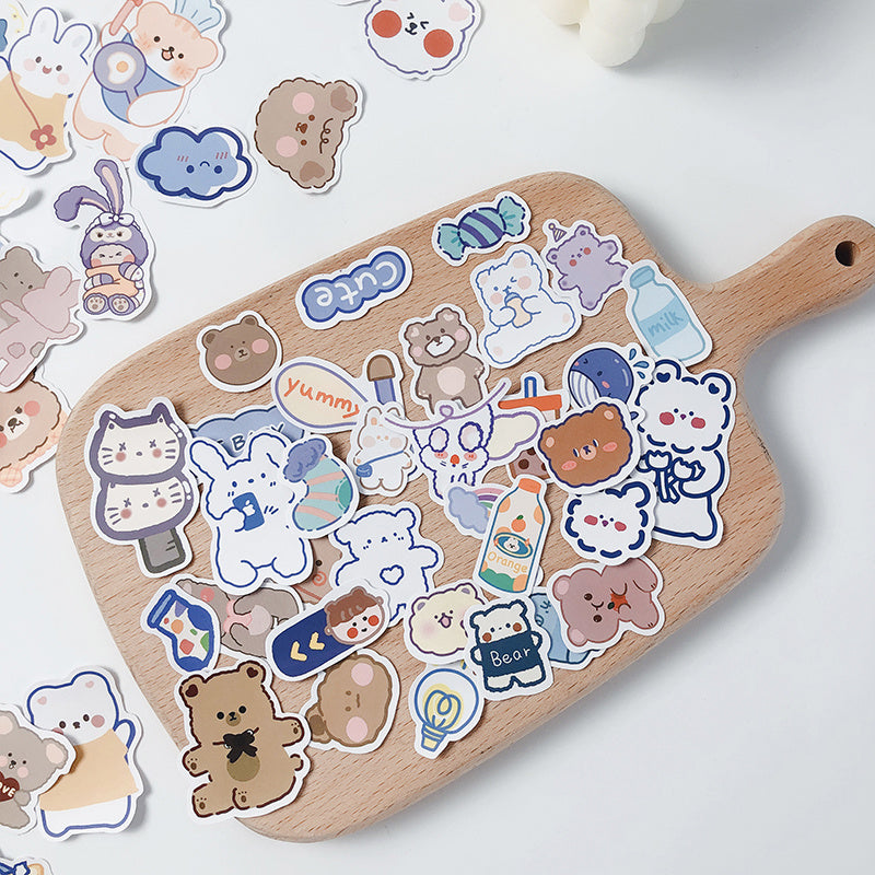 90pcs Bear Girls Stickers Children's Diy Stationery Computer Stickers