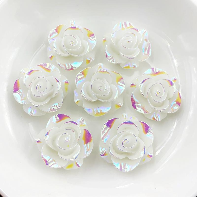 10pcs 20mm Rose Shape Flatback Resin - Wedding Nail Art Decoration