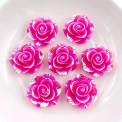 10pcs 20mm Rose Shape Flatback Resin - Wedding Nail Art Decoration