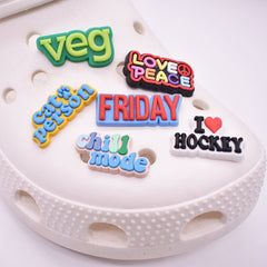 45pcs Phrase Series PVC Sandals Decoration Accessories