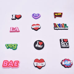 45pcs Phrase Series PVC Sandals Decoration Accessories