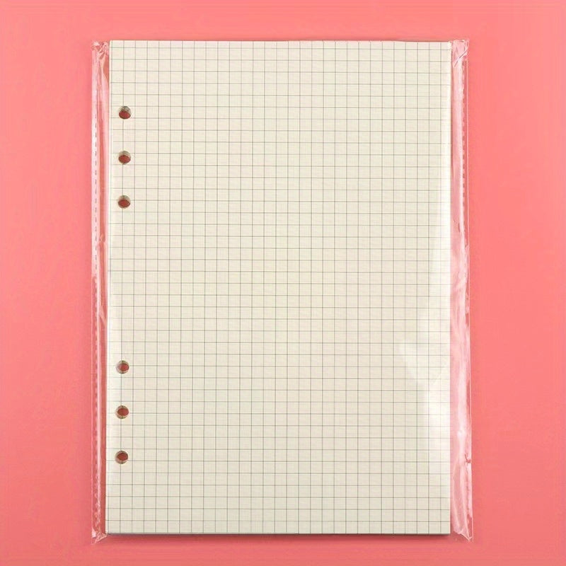 50pcs A5 Loose Leaf Paper 6 Hole Journal Book Inner Pages Office Learning