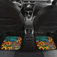 4pcs Sunflower Pattern Car Seat Cover Set, Front & Rear Seat Covers
