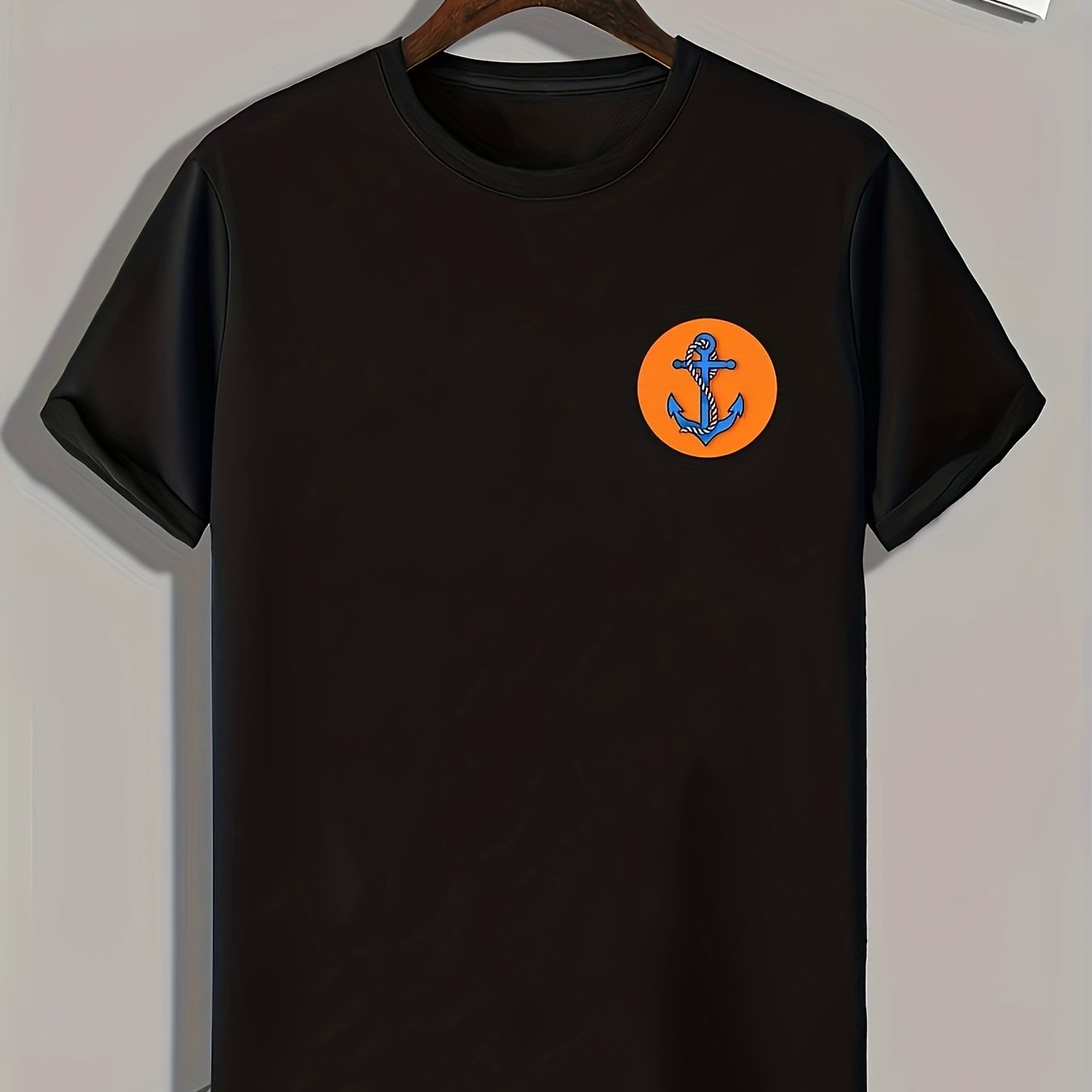 Anchor Chest Print Men's Graphic T shirt Casual Comfy