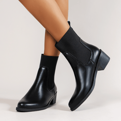 Women's Chunky Heel Chelsea Boots Mid Ankle Boot