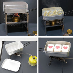 Aluminum Lunch Box with Stainless Steel Picnic Set for Outdoor Dining