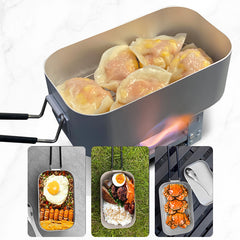 Aluminum Lunch Box with Stainless Steel Picnic Set for Outdoor Dining