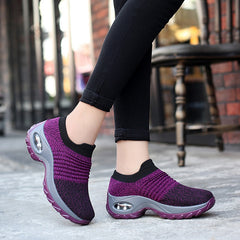 Women's Knitted Socks Shoes Air Cushion Casual Walking Shoes