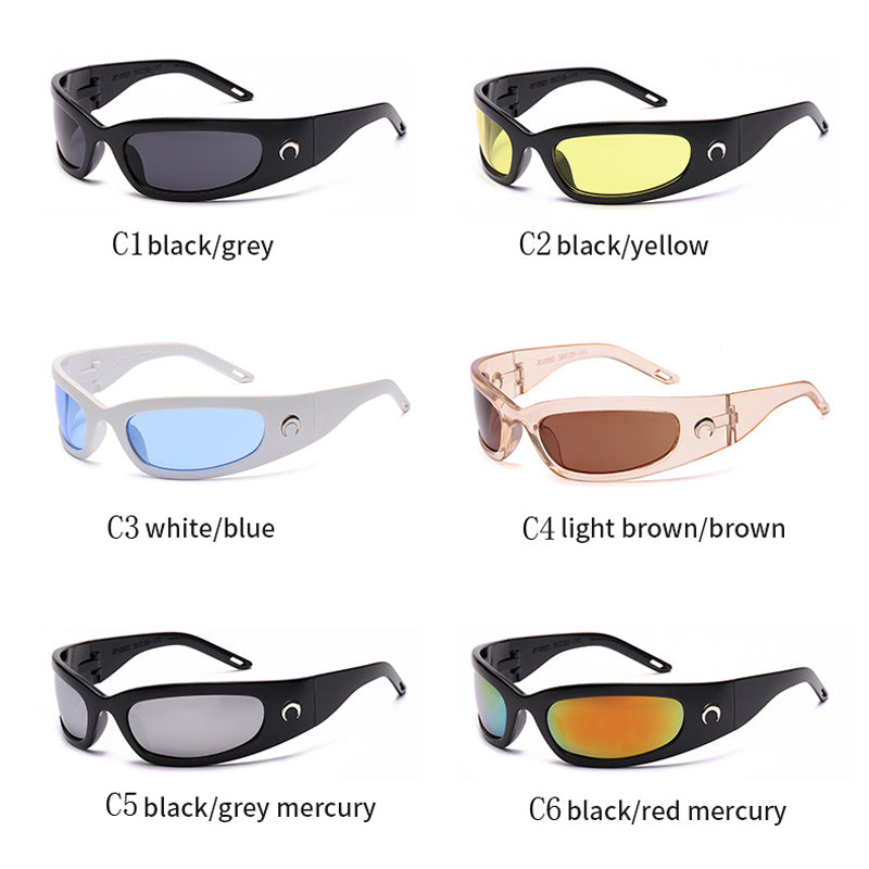 Moon Rectangle Sunglasses Men Women's Shade Eyewear