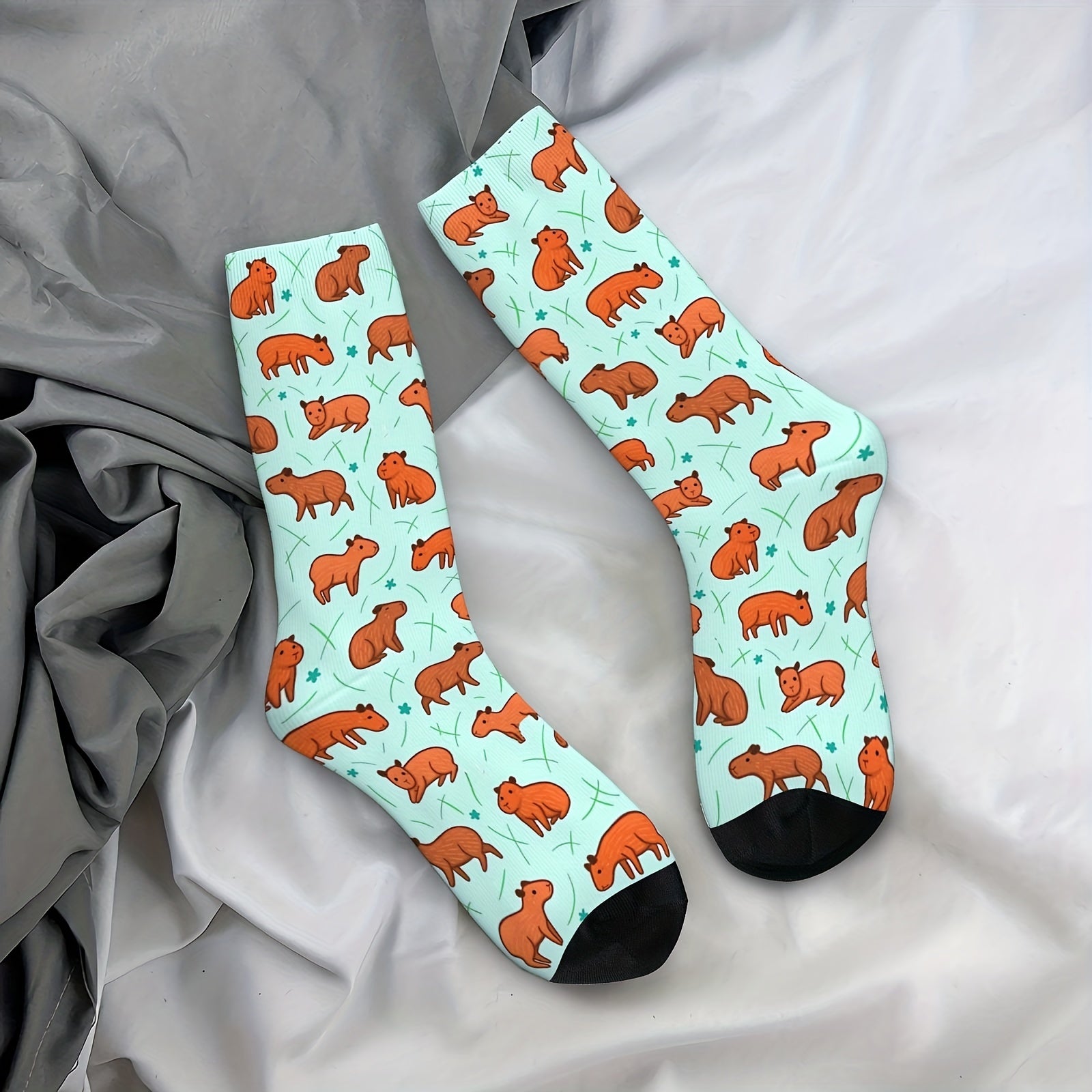 Men's Capybara Pattern Socks Outdoor Cycling Camping Funny Sock