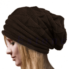 Pleated Flange Cap Ladies Winter Ski Sweater Hat Outdoor Knitted Hat