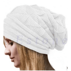 Pleated Flange Cap Ladies Winter Ski Sweater Hat Outdoor Knitted Hat
