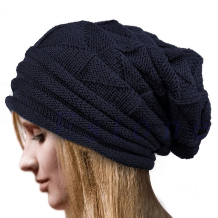 Pleated Flange Cap Ladies Winter Ski Sweater Hat Outdoor Knitted Hat