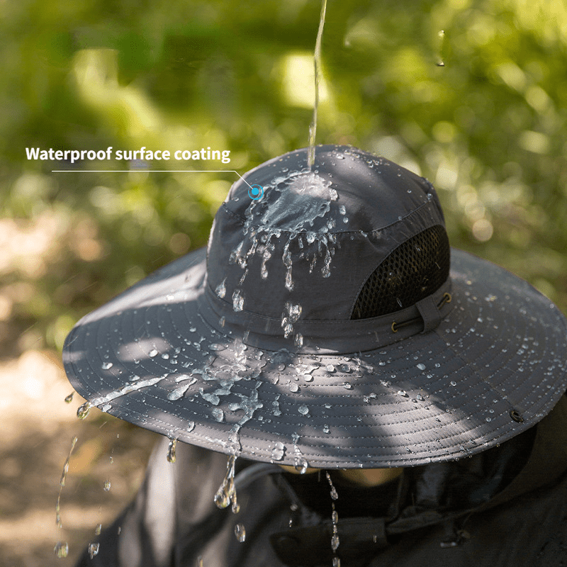 Breathable Sun Hat with Waterproof Wide Brim for Fishing