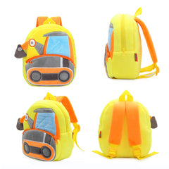 Plush Kid Backpack Engineering Car Baby Bag for Kindergartener
