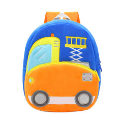 Plush Kid Backpack Engineering Car Baby Bag for Kindergartener