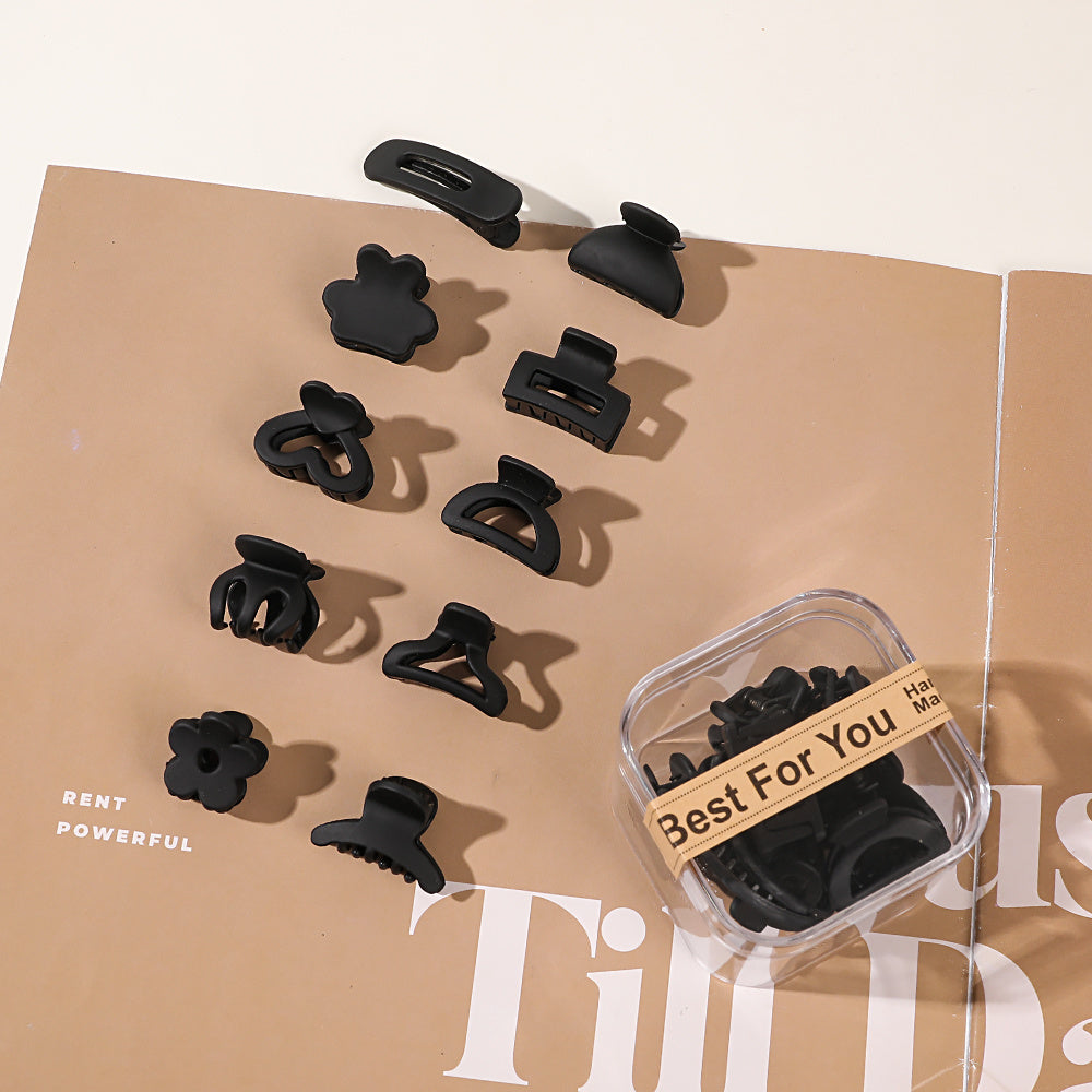 10Pcs Solid Mini Hair Clip Women's Daily Hair Accessory