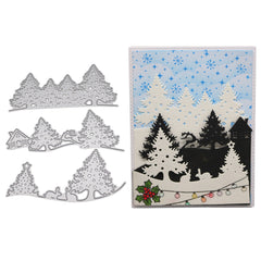 3Pcs Metal Cutting Dies Wood & House Designs for Crafts Cards Scrapbooking