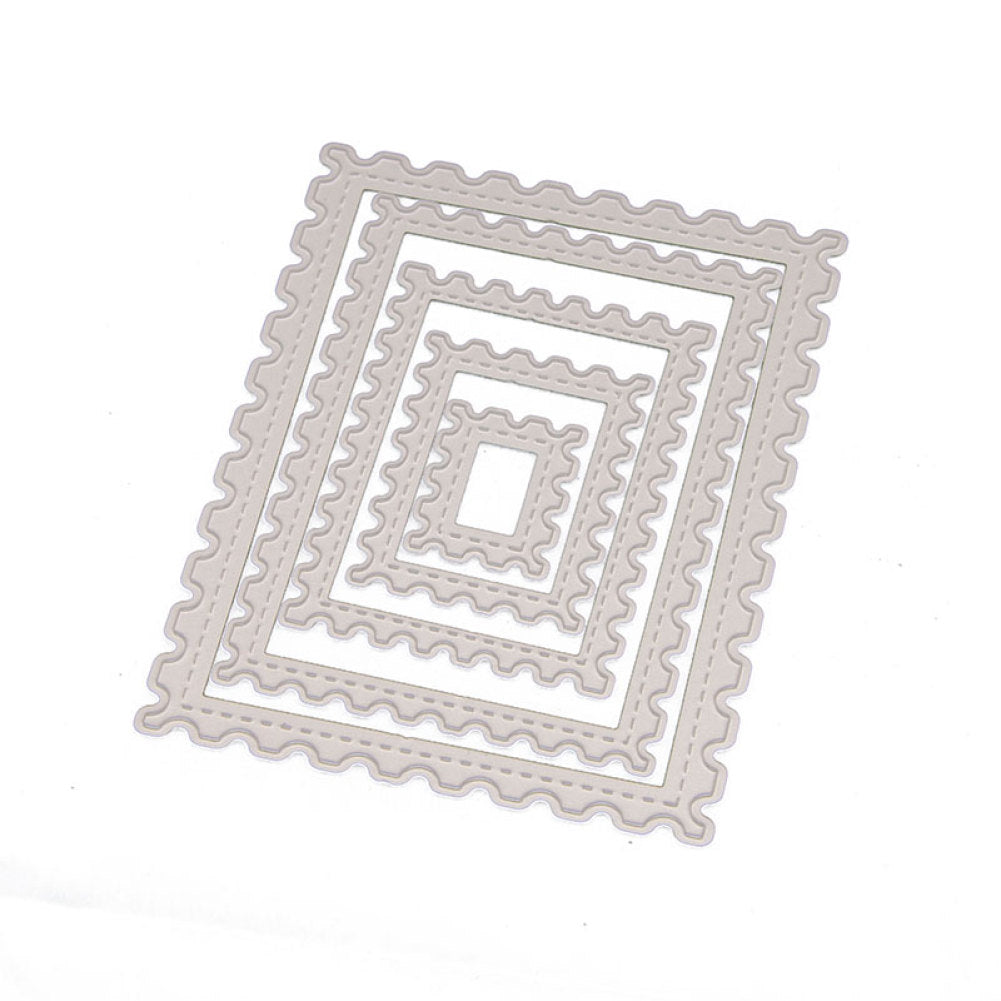 5 PCS Stitched Rectangle Frame Cutting Dies Scrapbooking Steel Craft Cuts