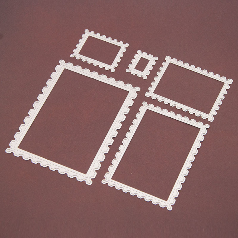 5 PCS Stitched Rectangle Frame Cutting Dies Scrapbooking Steel Craft Cuts