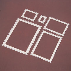 5 PCS Stitched Rectangle Frame Cutting Dies Scrapbooking Steel Craft Cuts