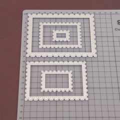 5 PCS Stitched Rectangle Frame Cutting Dies Scrapbooking Steel Craft Cuts