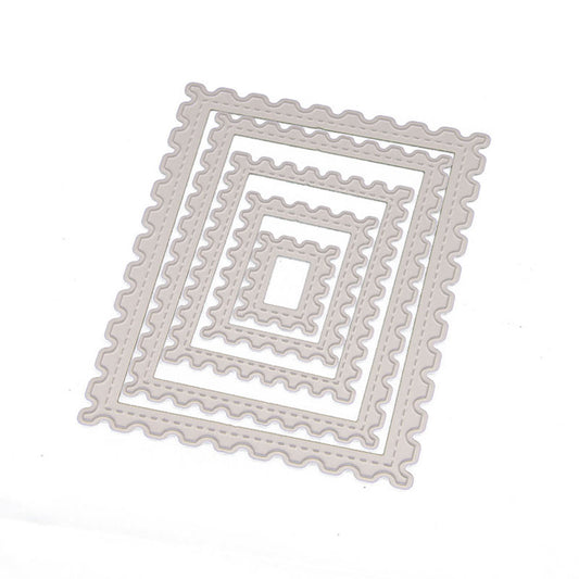 5 PCS Stitched Rectangle Frame Cutting Dies Scrapbooking Steel Craft Cuts
