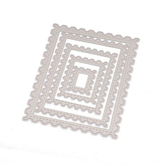 5 PCS Stitched Rectangle Frame Cutting Dies Scrapbooking Steel Craft Cuts