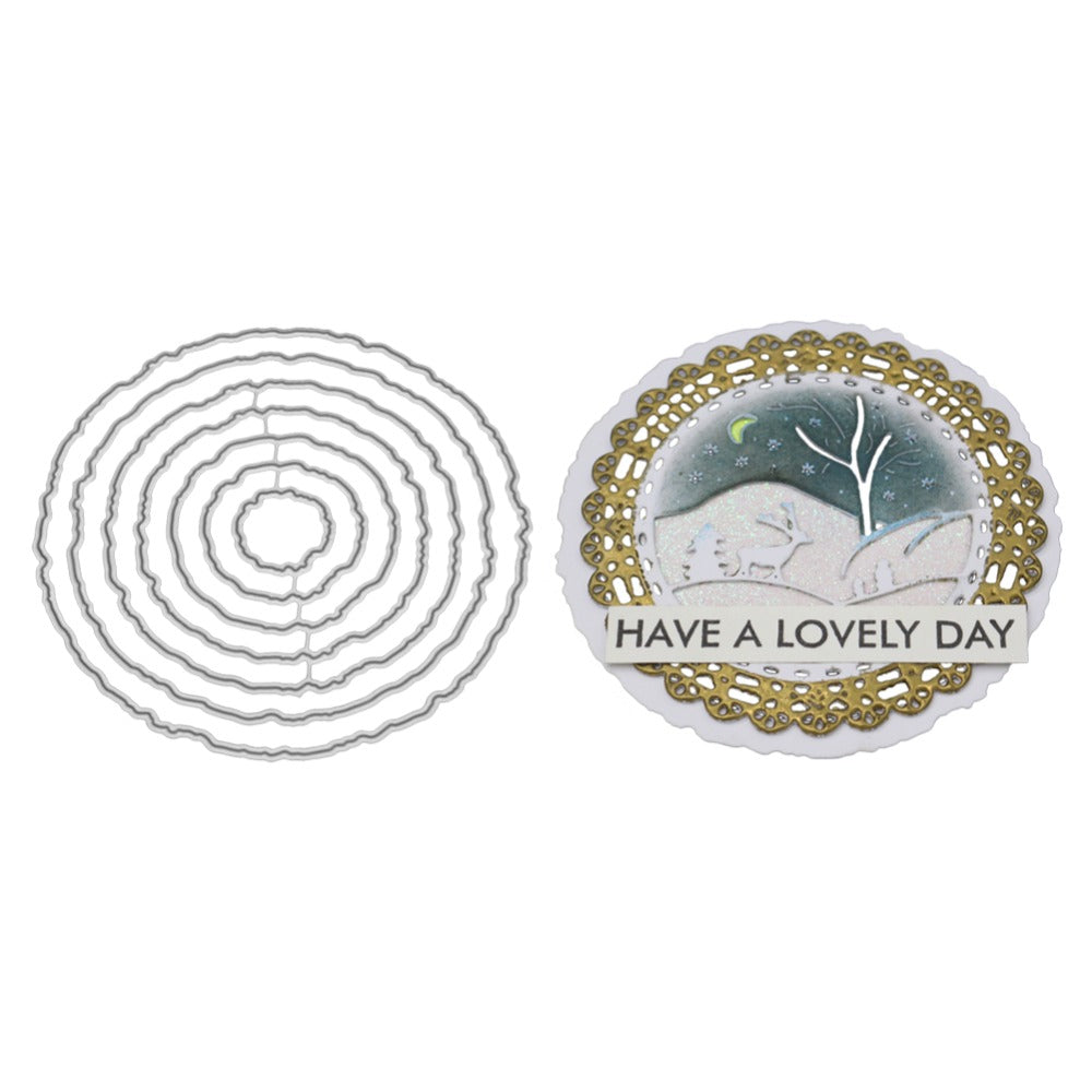 Circle Stitched Frames Metal Cutting Dies for DIY Scrapbooking