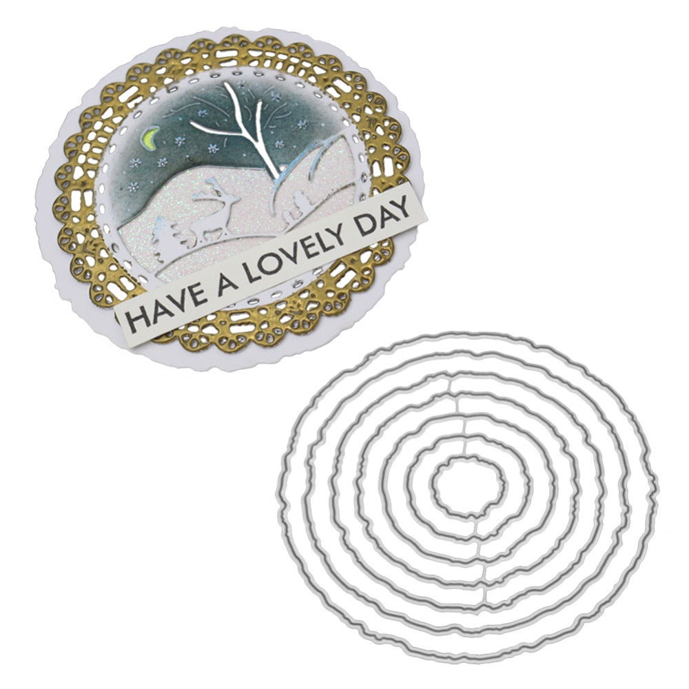 Circle Stitched Frames Metal Cutting Dies for DIY Scrapbooking