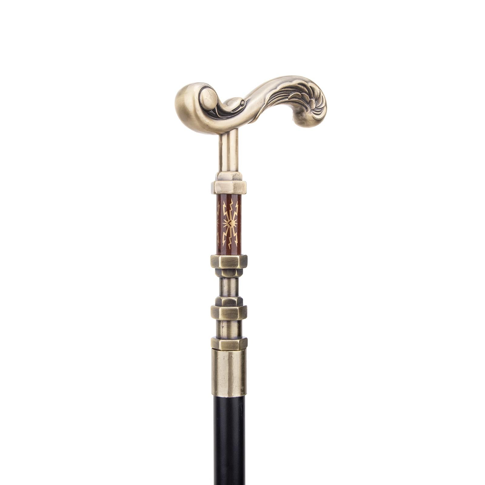 Golden Flower Walking Stick - Decorative Fashionable Design