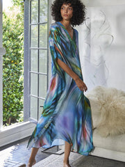 Boho Long Kaftan Dress Long Sleeve Cover Up Vacation Dress