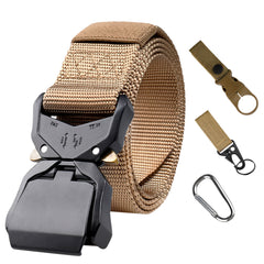 Outdoor Men's Nylon Tactical Belt with Key Chain Buckle Set